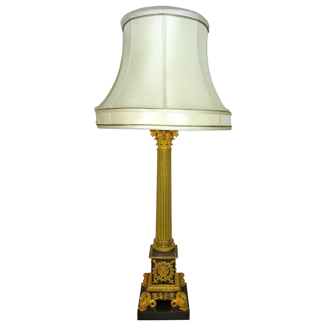 19th Century Empire Column Lamp For Sale