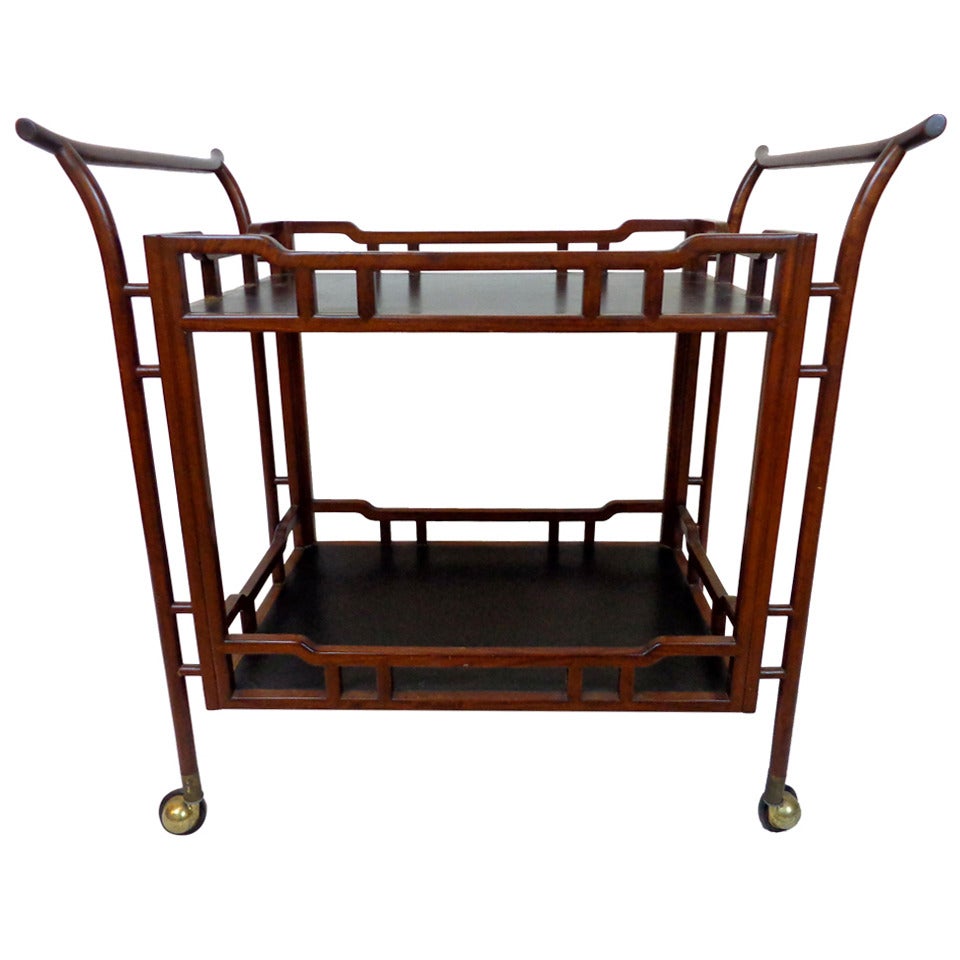 Chinese Rosewood Tea Cart For Sale