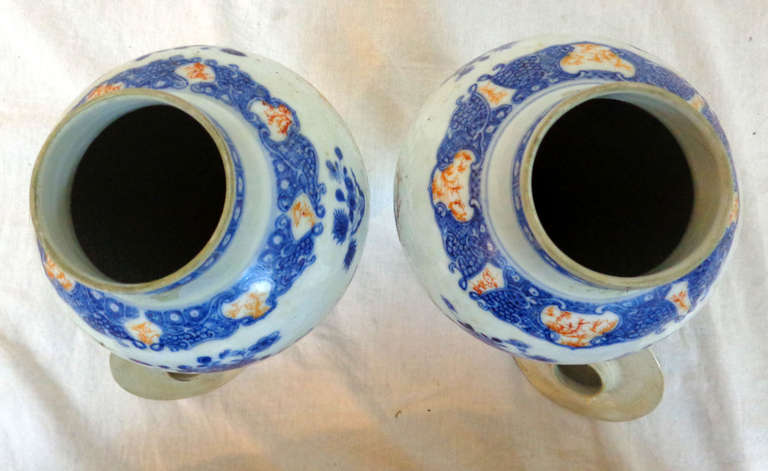 Pair of Early 19th c. Porcelain Lidded Vases 2