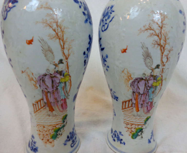 Pair of Early 19th c. Porcelain Lidded Vases 5