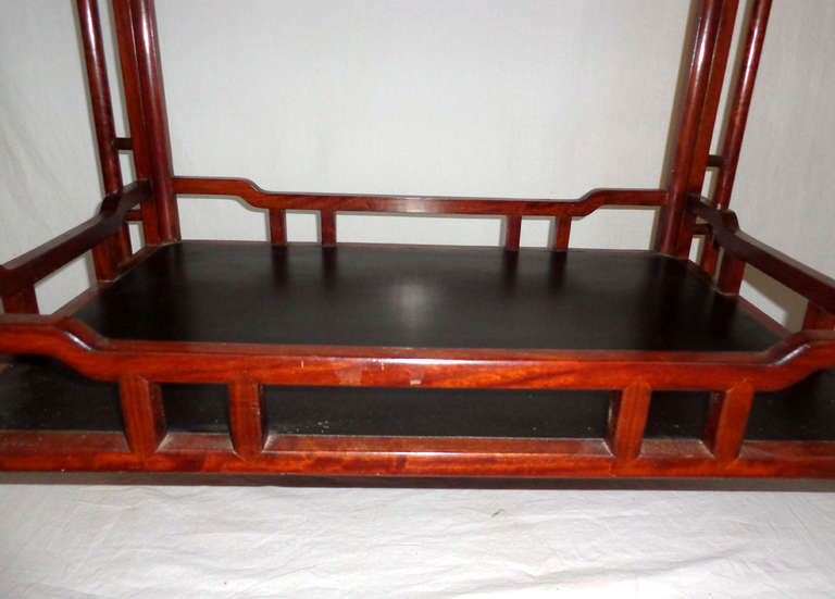 Late 20th Century Chinese Rosewood Tea Cart For Sale