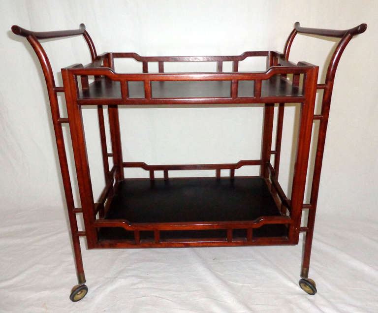 Chinese Rosewood Tea Cart For Sale 2