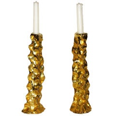Pair of Gilt Bronze Candlesticks