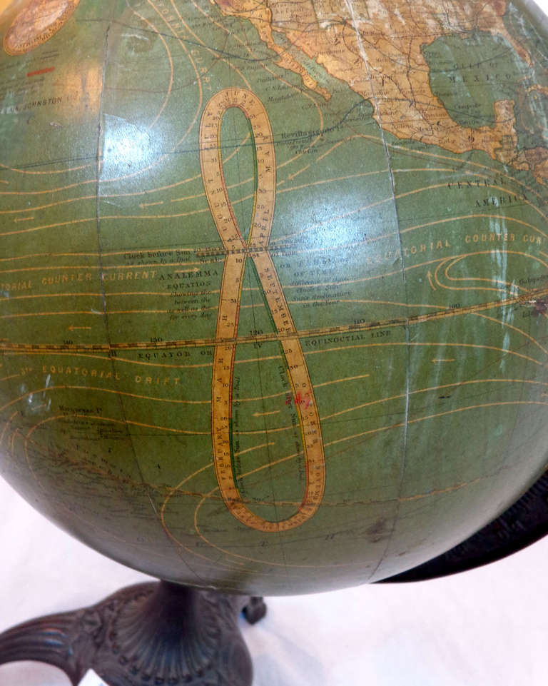 19th Century 12-Inch Desk Globe on Stand For Sale 2