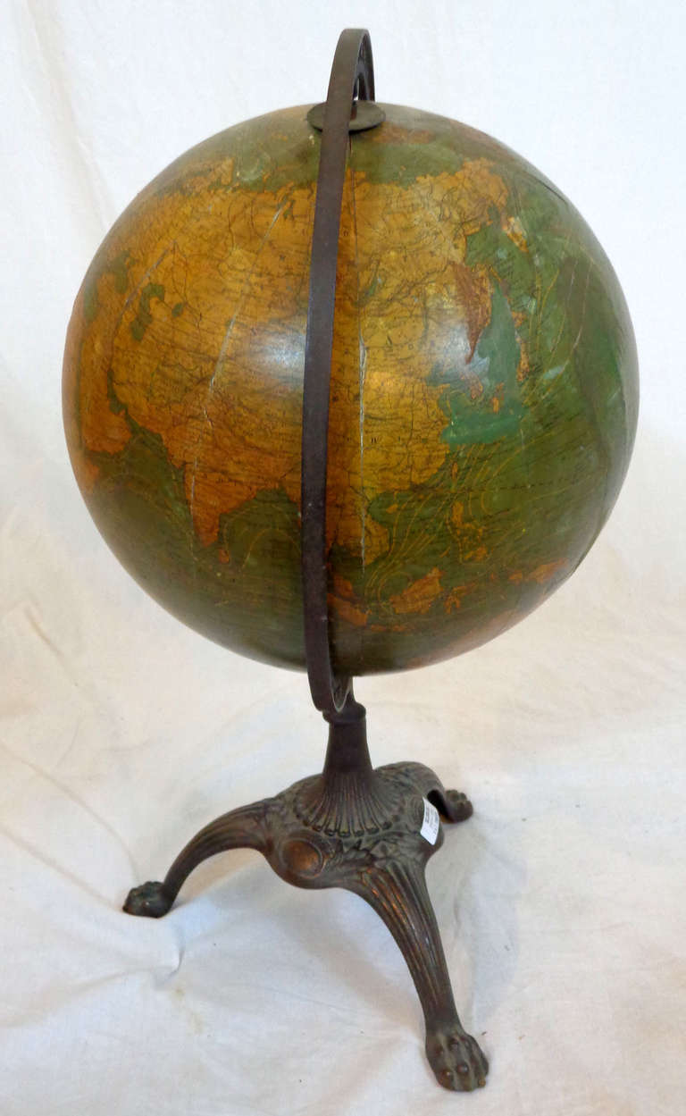 19th Century 12-Inch Desk Globe on Stand For Sale 3