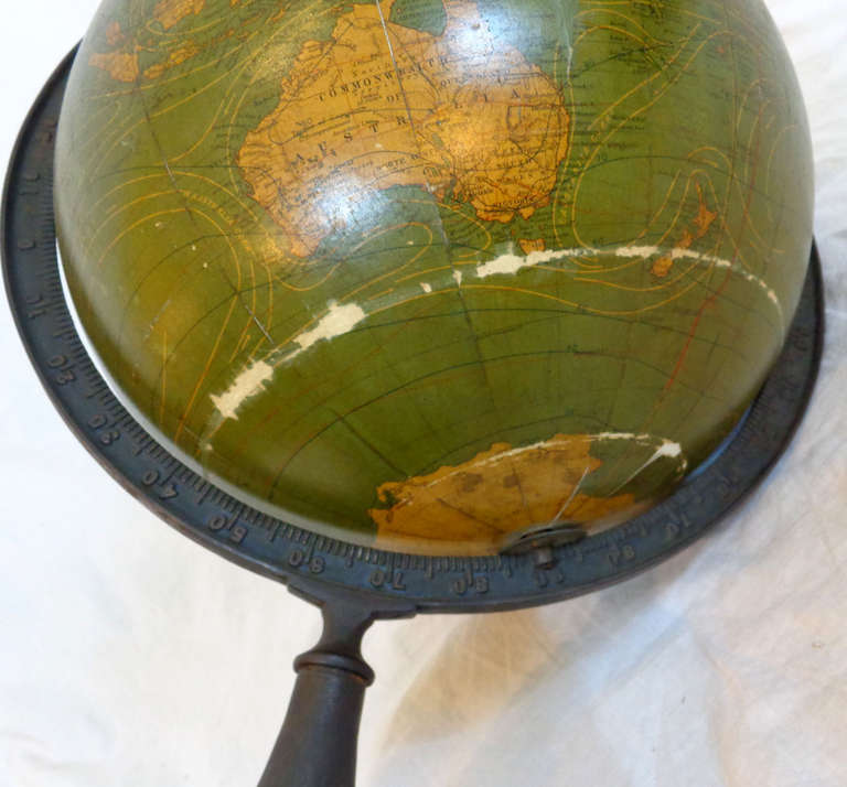 19th Century 12-Inch Desk Globe on Stand For Sale 4