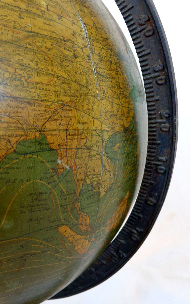 19th Century 12-Inch Desk Globe on Stand For Sale 5