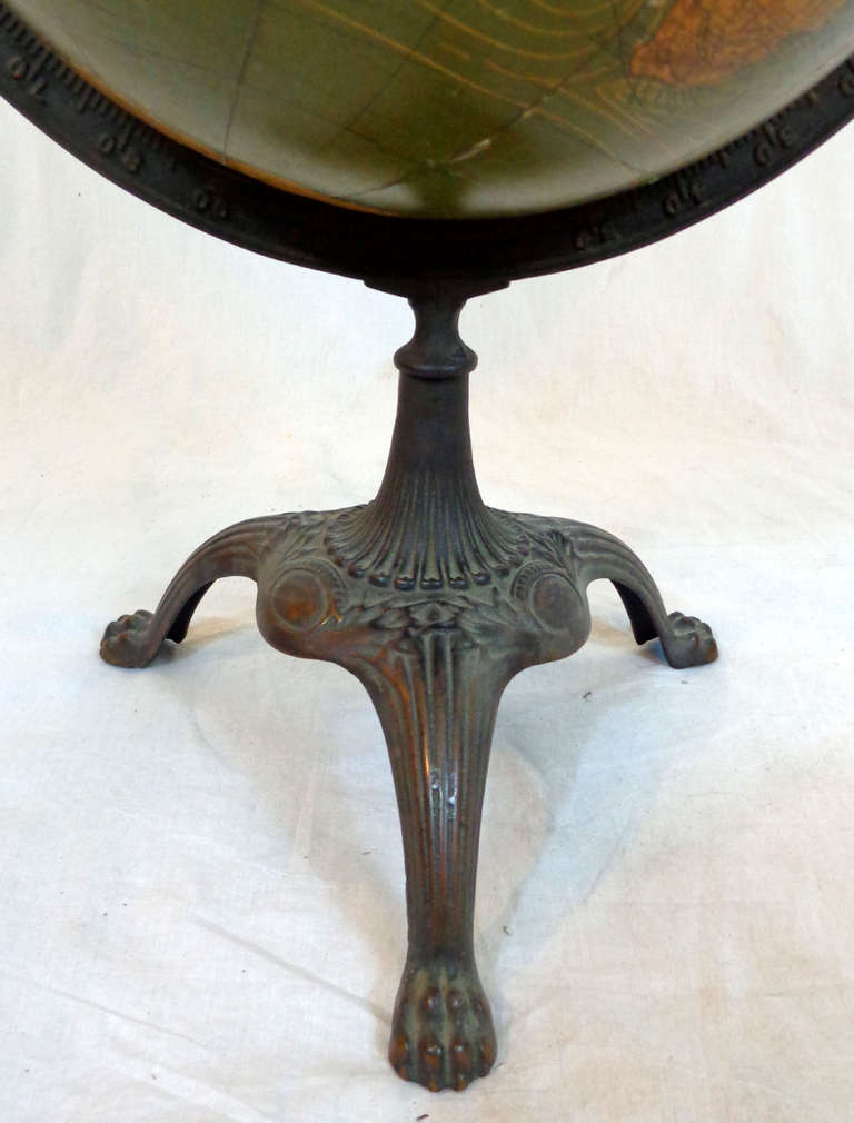 19th Century 12-Inch Desk Globe on Stand For Sale 6