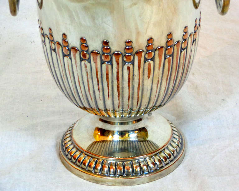 20th Century Silver Lidded Urn with Lion's Mask Handles