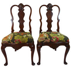 Antique Pair of Early 20th Century Dutch Style Side Chairs