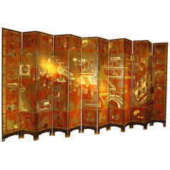 Early 18th Century Chinese Coromandel Large 12-Panel Screen