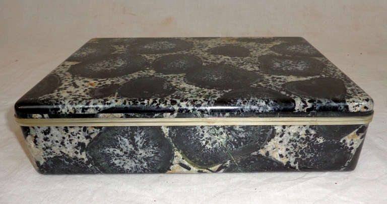 Chilean Diorite Granite Box with Silver Mounts