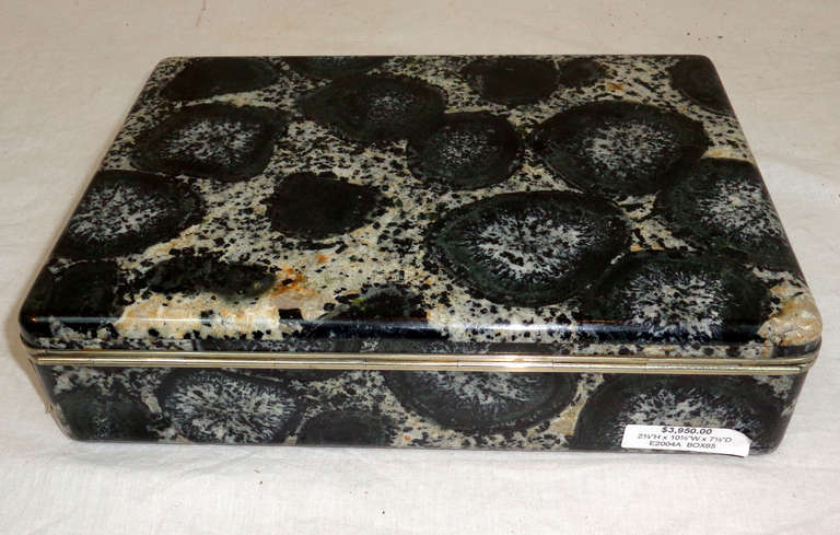 Diorite Granite Box with Silver Mounts 3