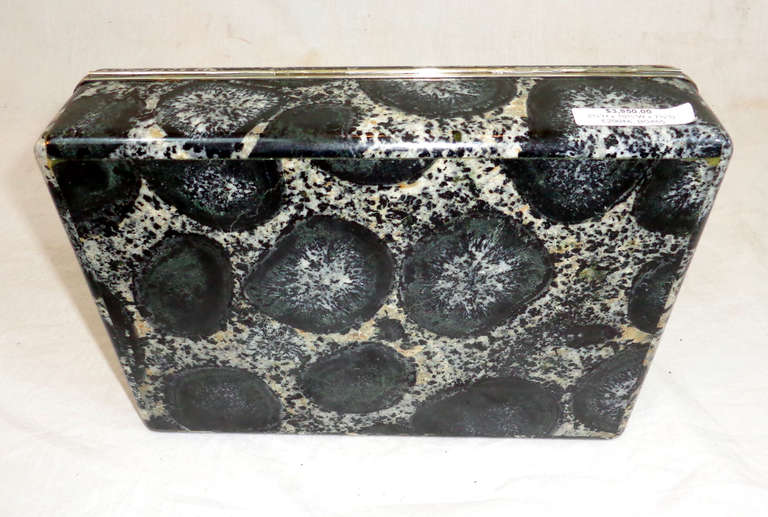 Diorite Granite Box with Silver Mounts 4