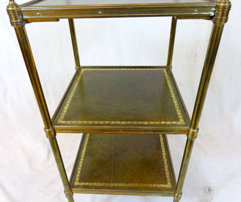 Mid-20th Century Mid-Century English Three-Tiered Brass Side Table