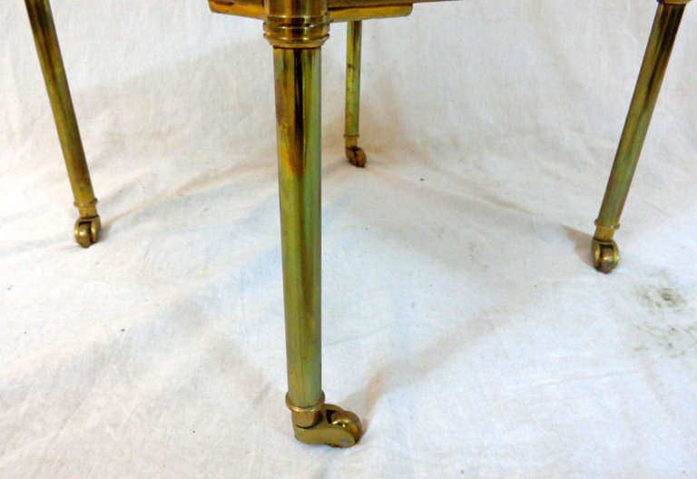 Mid-Century English Three-Tiered Brass Side Table 6