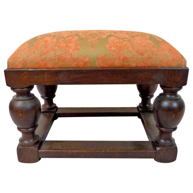 Early 20th Century English Tudor Style Footstool 