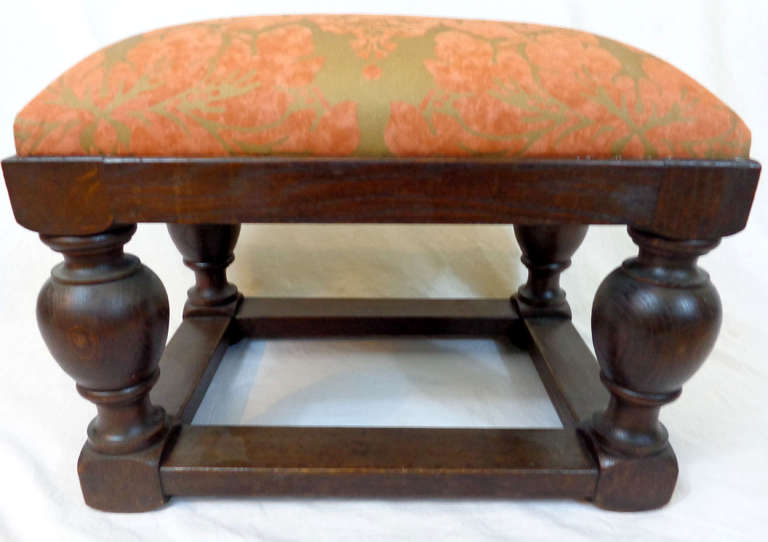 Early 20th Century English Tudor Style Footstool  1