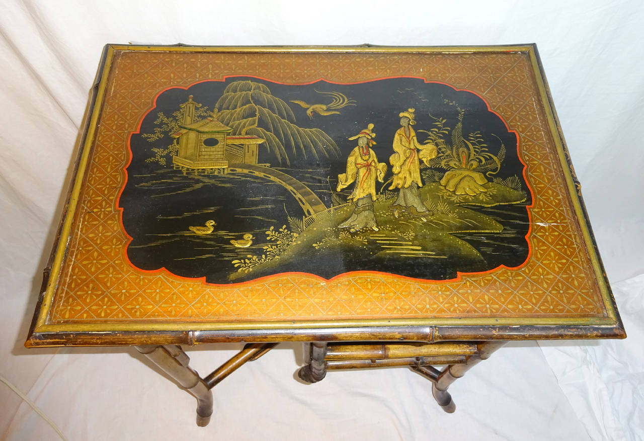 Early 20th Century English Bamboo Tea Table In Excellent Condition In Dallas, TX