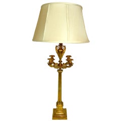 Early 20th Century Brass Candelabra Lamp