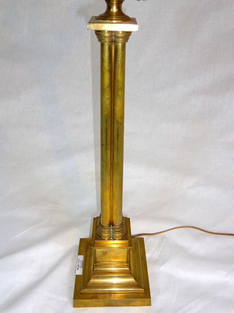 English Early 20th Century Brass Candelabra Lamp For Sale