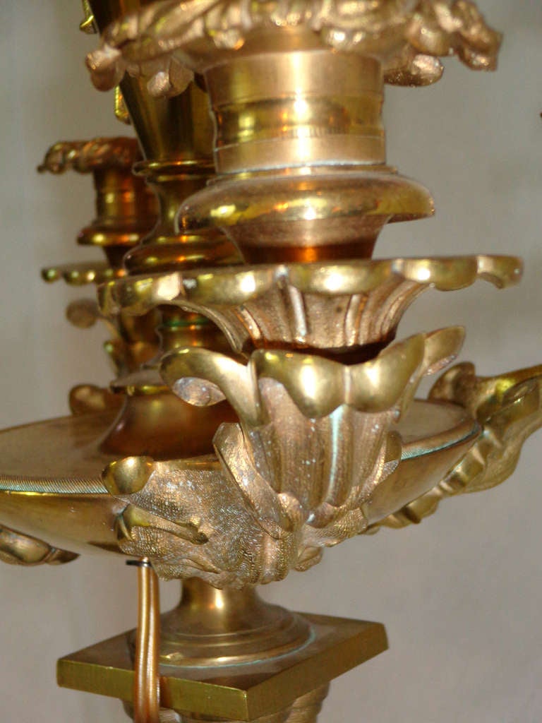 Early 20th Century Brass Candelabra Lamp For Sale 4