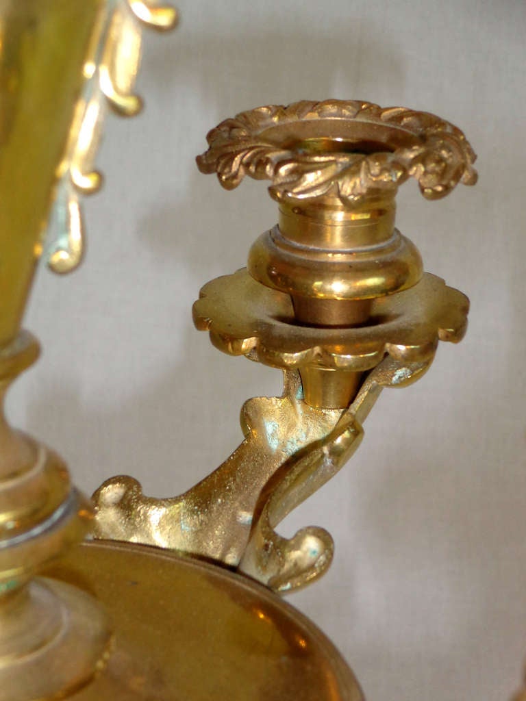 Early 20th Century Brass Candelabra Lamp For Sale 5