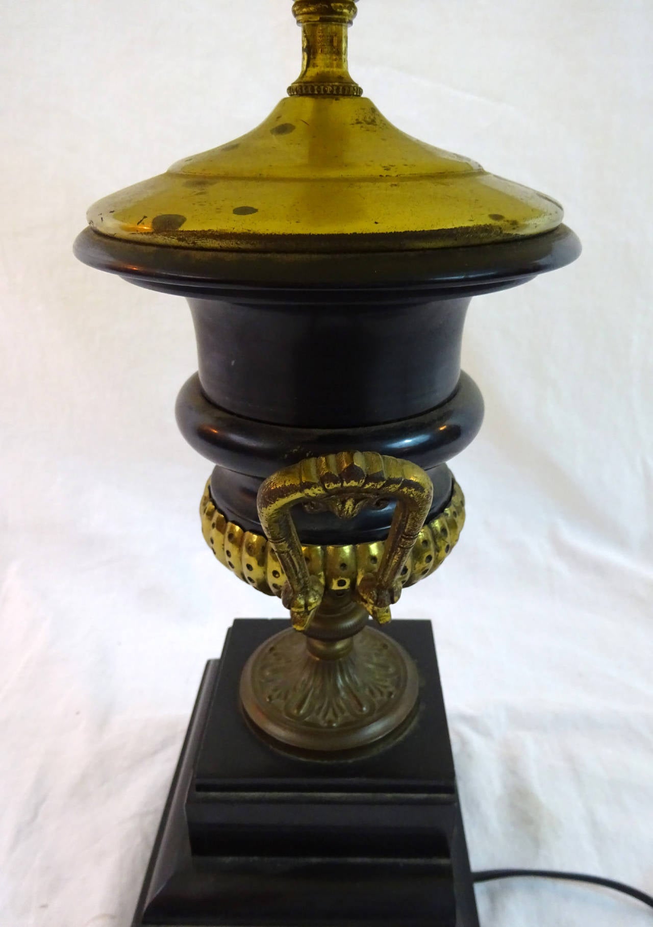 19th Century English Spelter and Bronze Urn Lamp 7