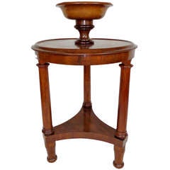 Mahogany Round Table with Raised Mounted Bowl