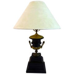 19th Century English Spelter and Bronze Urn Lamp