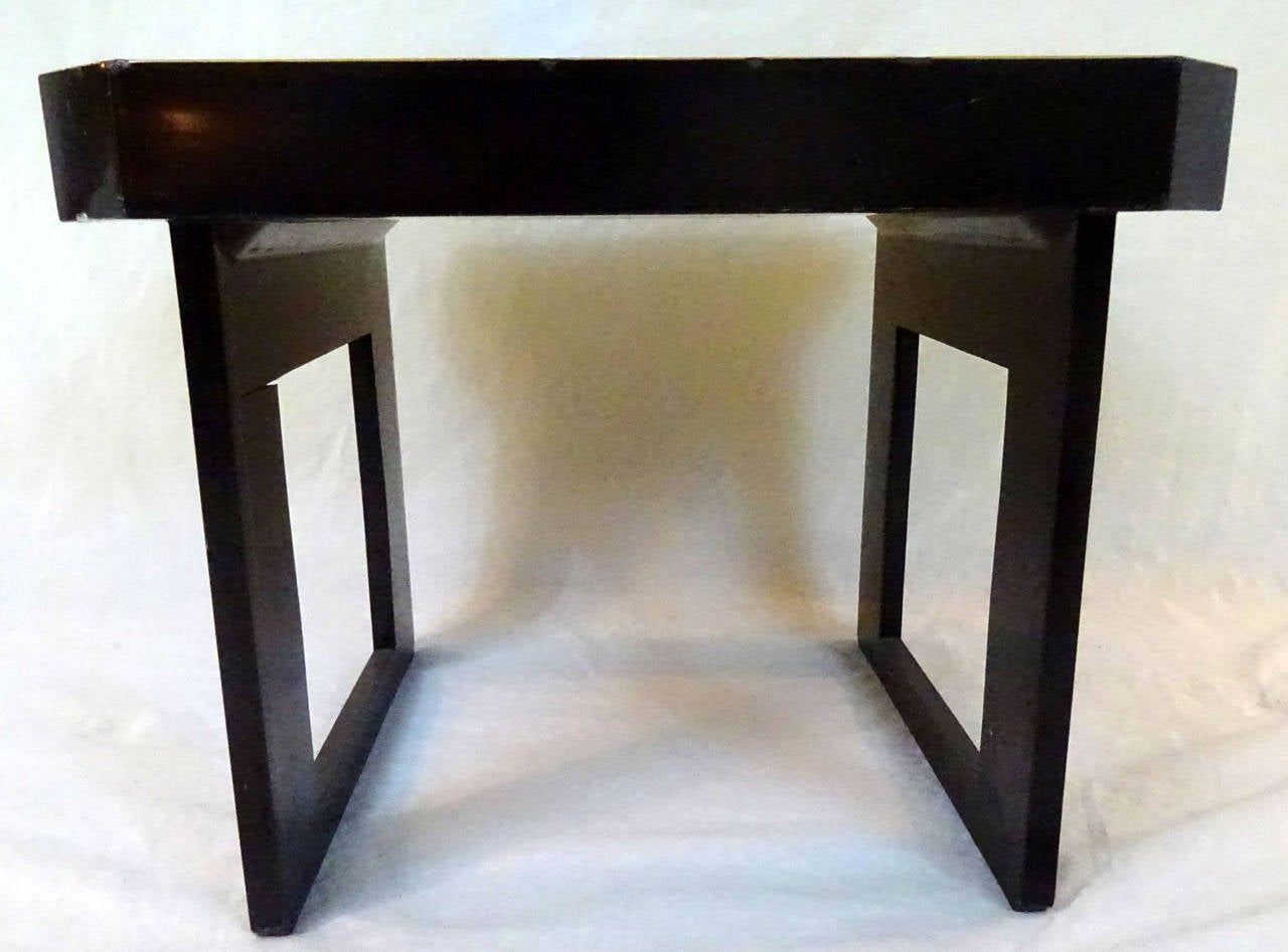 Asian Early 20th Century Ebonized Lacquer Small Tray Table from the Orient For Sale