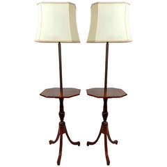 Pair of 19th c. English Mahogany Floor Lamps