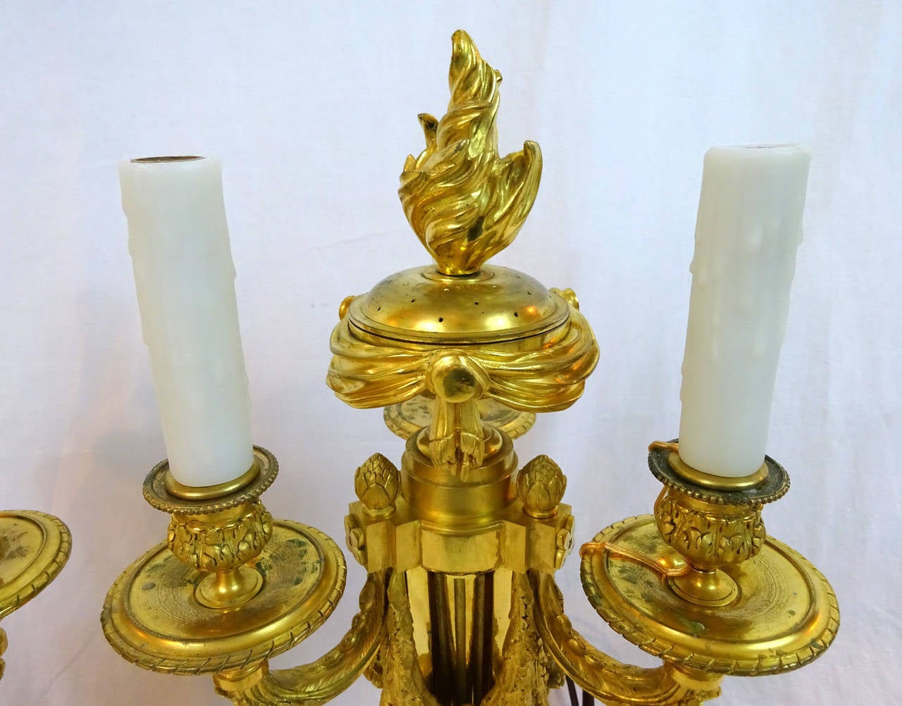 Pair of 19th Century Louis XVI Style Candelabra Lamps with Perfumiers For Sale 3