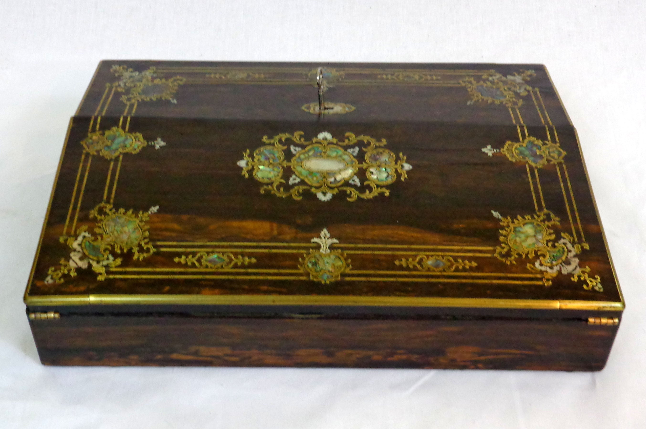 Writer's Box inlaid with Mother-of-Pearl For Sale