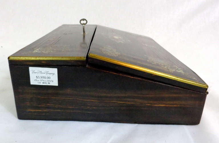 Rosewood Writer's Box inlaid with Mother-of-Pearl For Sale