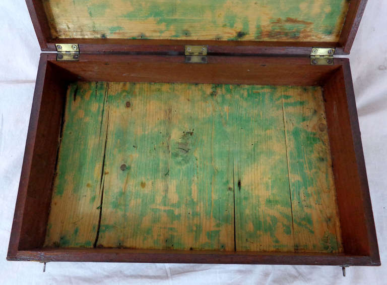 18th c. English Mahogany Box with Bronze Medallion For Sale 2