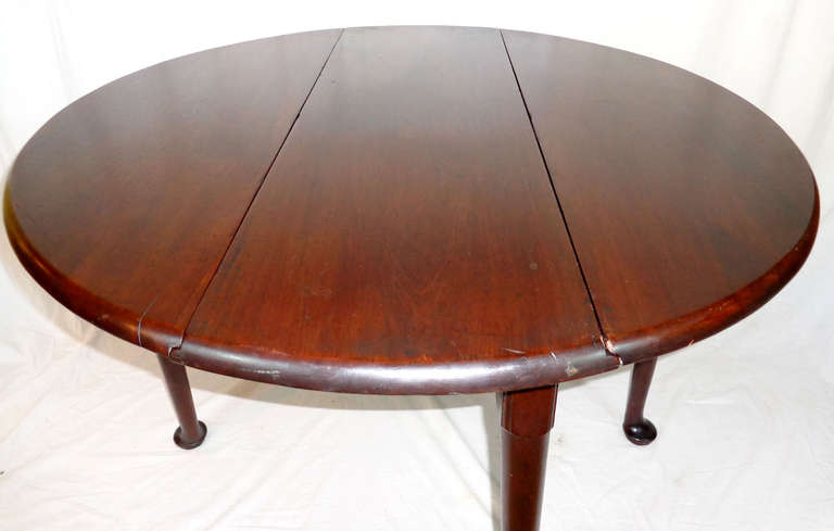 19th c. George II Style Red Walnut Drop-leaf Table For Sale 2