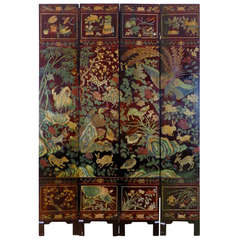 19th Century Chinese Four-Panel Screen