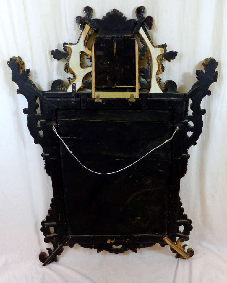 19th Century Italian Rococo Style Painted and Gilt Mirror For Sale 6