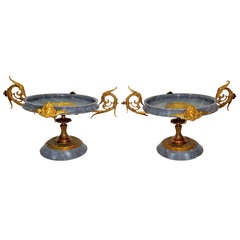 Pair of 19th Century Marble and Ormolu Tazzas