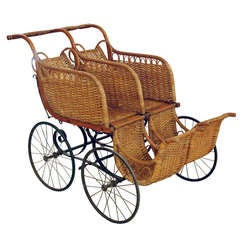 Antique Heywood American Twin Baby Carriage