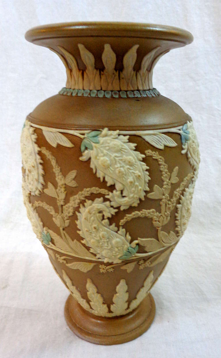 English Pair of 19th Century Ceramic Vases by Royal Doulton