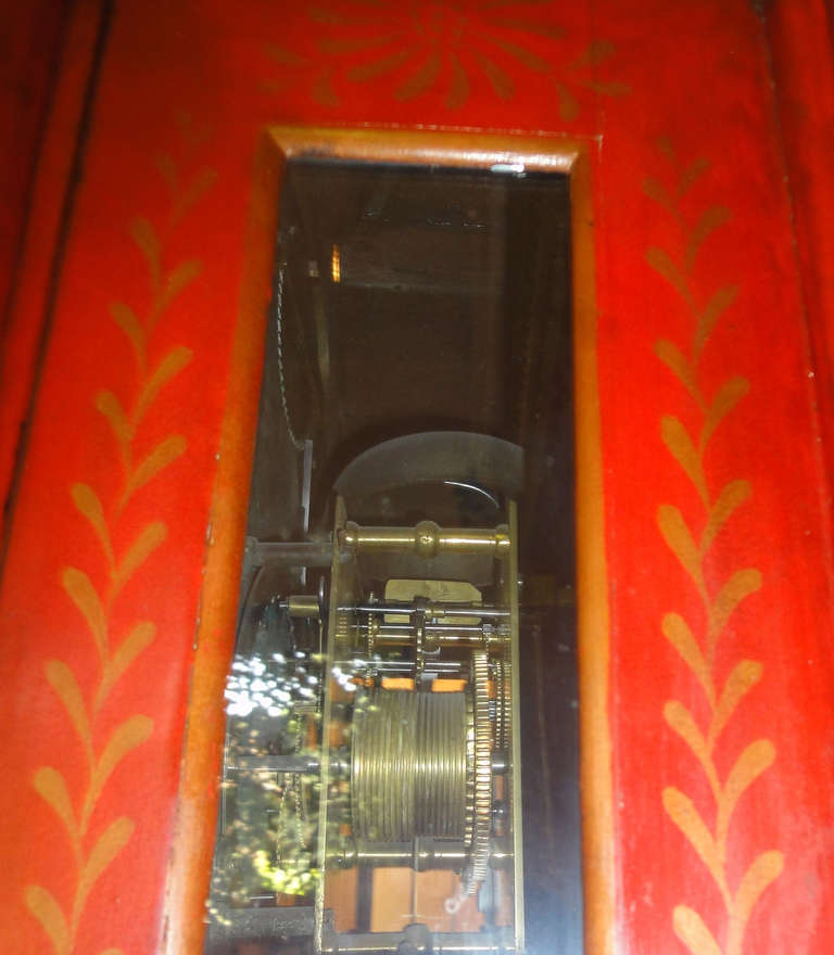 Mid-18th Century George II Scarlet and Gilt, Long-Case Clock 5