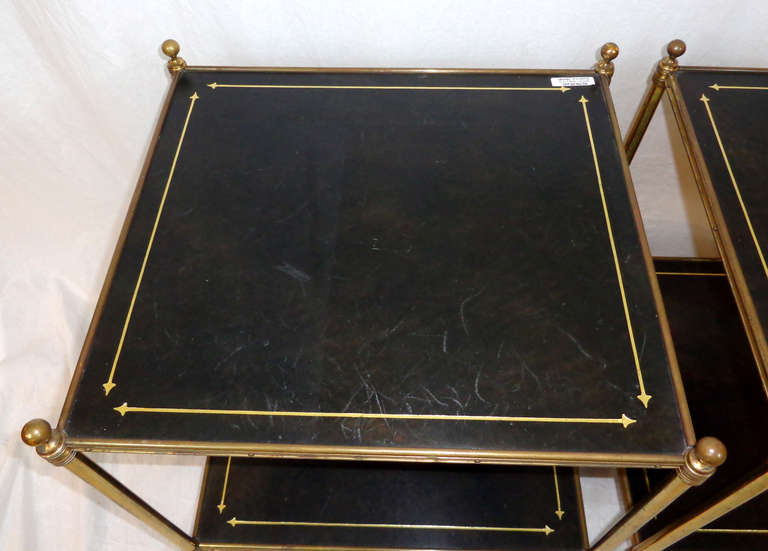 Pair of 20th Century Regency Brass Side Tables In Excellent Condition In Dallas, TX