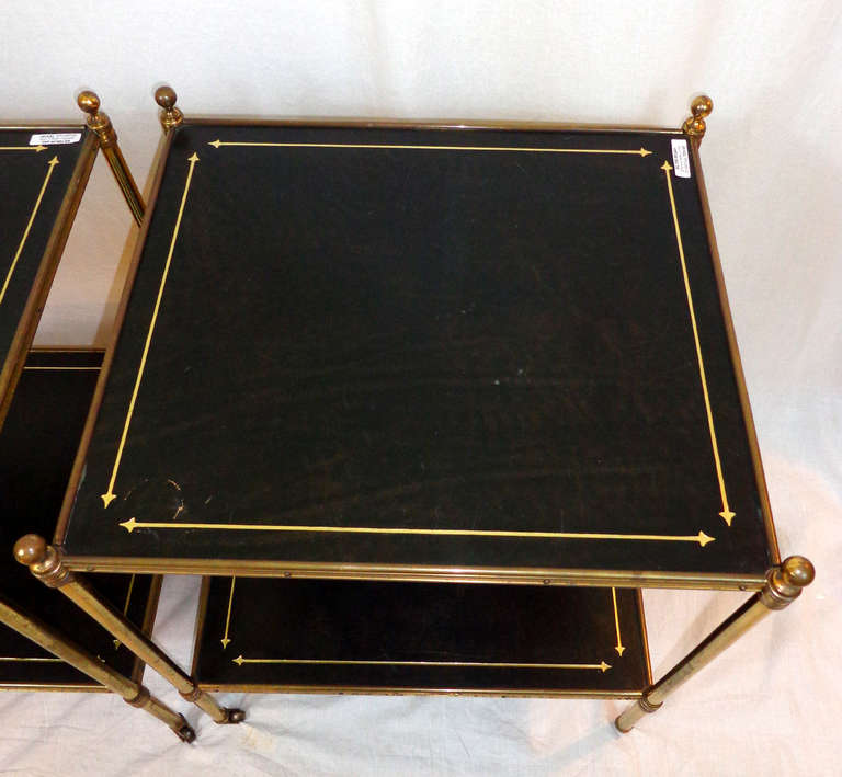 Pair of 20th Century Regency Brass Side Tables 2