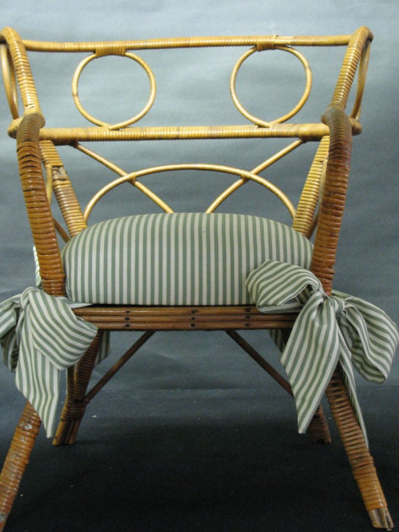 20th Century Child's Open Armed Bamboo Chair