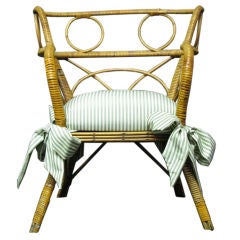Child's Open Armed Bamboo Chair