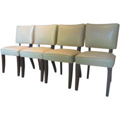 Set of 4 Benchmade Leather Covered Chairs