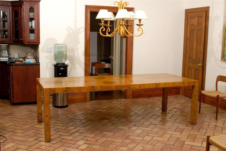 Mid-Century Modern Gorgeous Olive Wood Dining Table in the Style of Milo Baughman, circa 1975