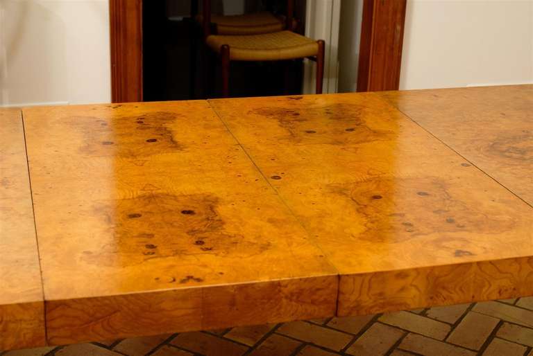 Gorgeous Olive Wood Dining Table in the Style of Milo Baughman, circa 1975 1